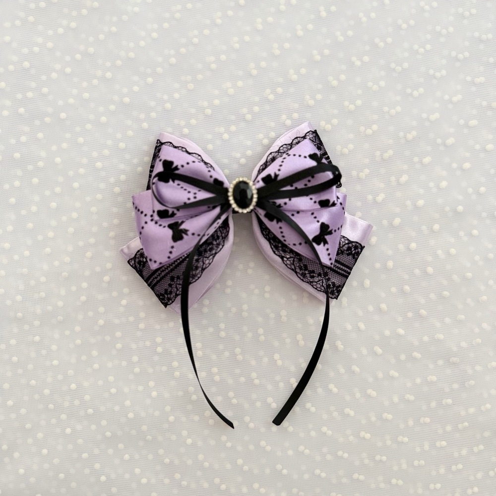 Purple and Black Bow clip hair accessories